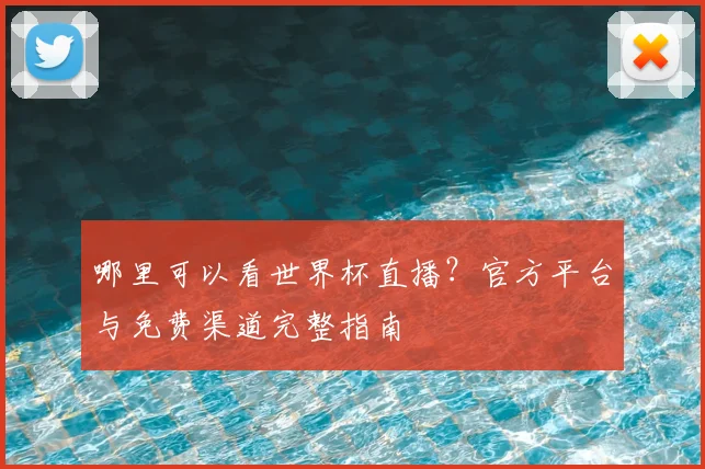哪里可以看世界杯直播？官方平台与免费渠道完整指南